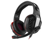 SVEN AP-U990MV, Gaming Headphones with microphone,  External sound card 7.1 (USB),  3.5mm (4 pin) or 2*3.5 mm (3 pin) stereo mini-jack, Non-tangling cable with fabric braid, Cable length: 2.2m, Black/Red